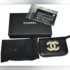 Chanel Black Lambskin Card Case
